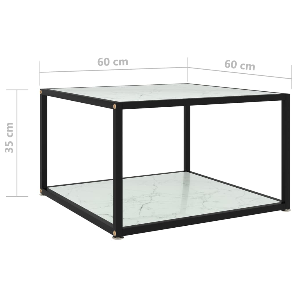 Salontafel 60x60x35 cm gehard glas transparant