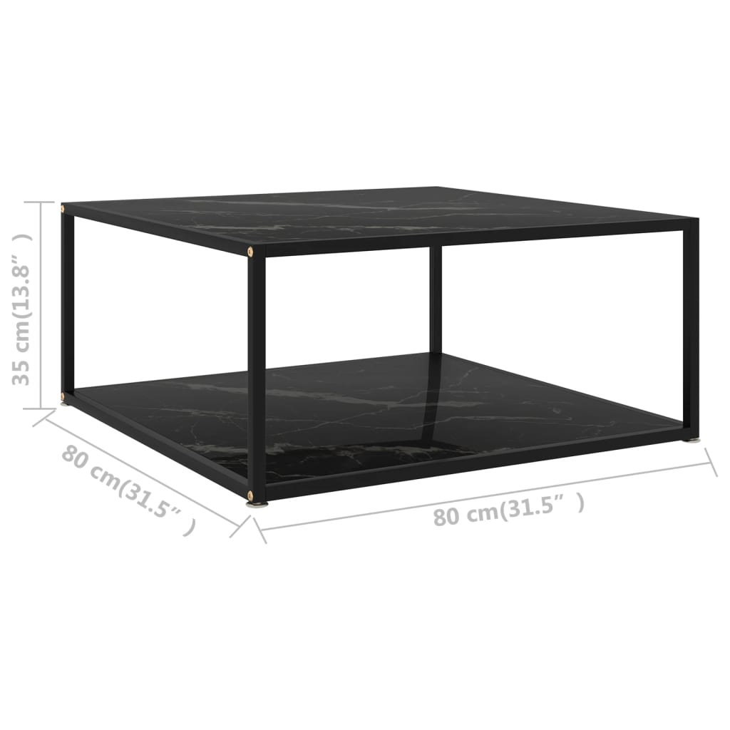 Salontafel 60x60x35 cm gehard glas transparant