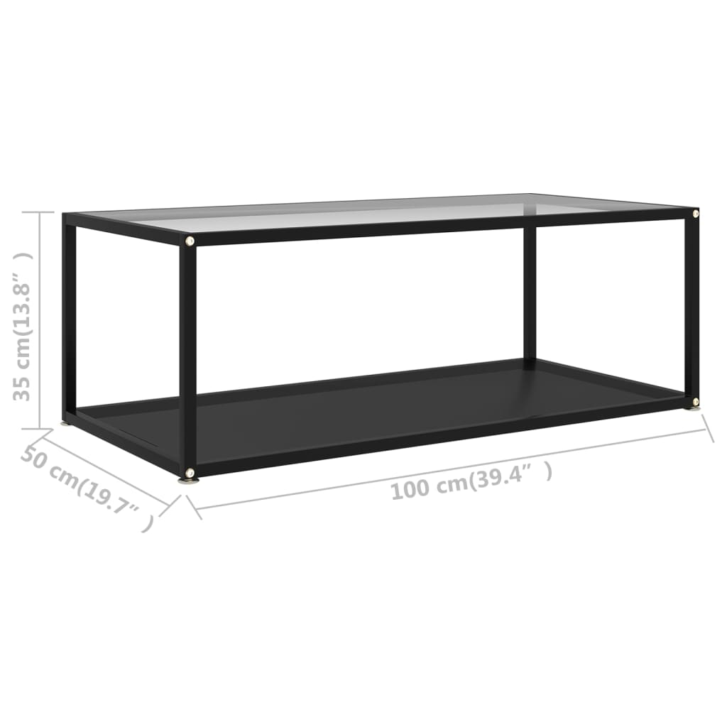 Salontafel 60x60x35 cm gehard glas transparant