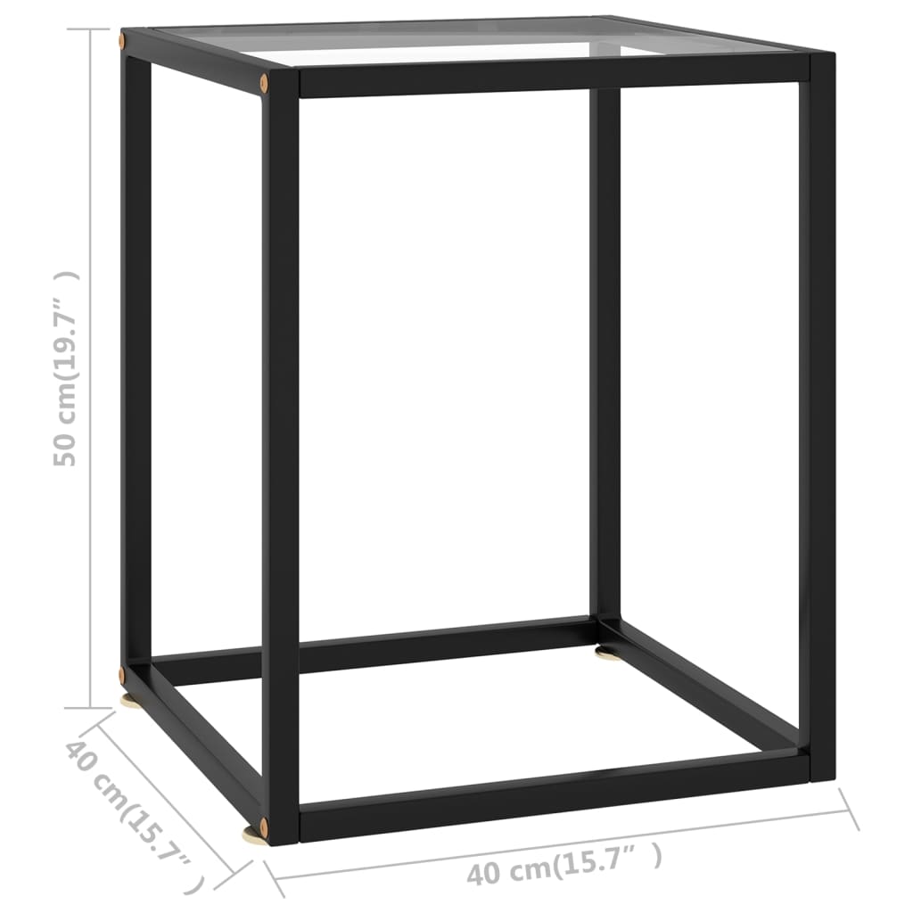 Salontafel met gehard glas 120x50x35 cm