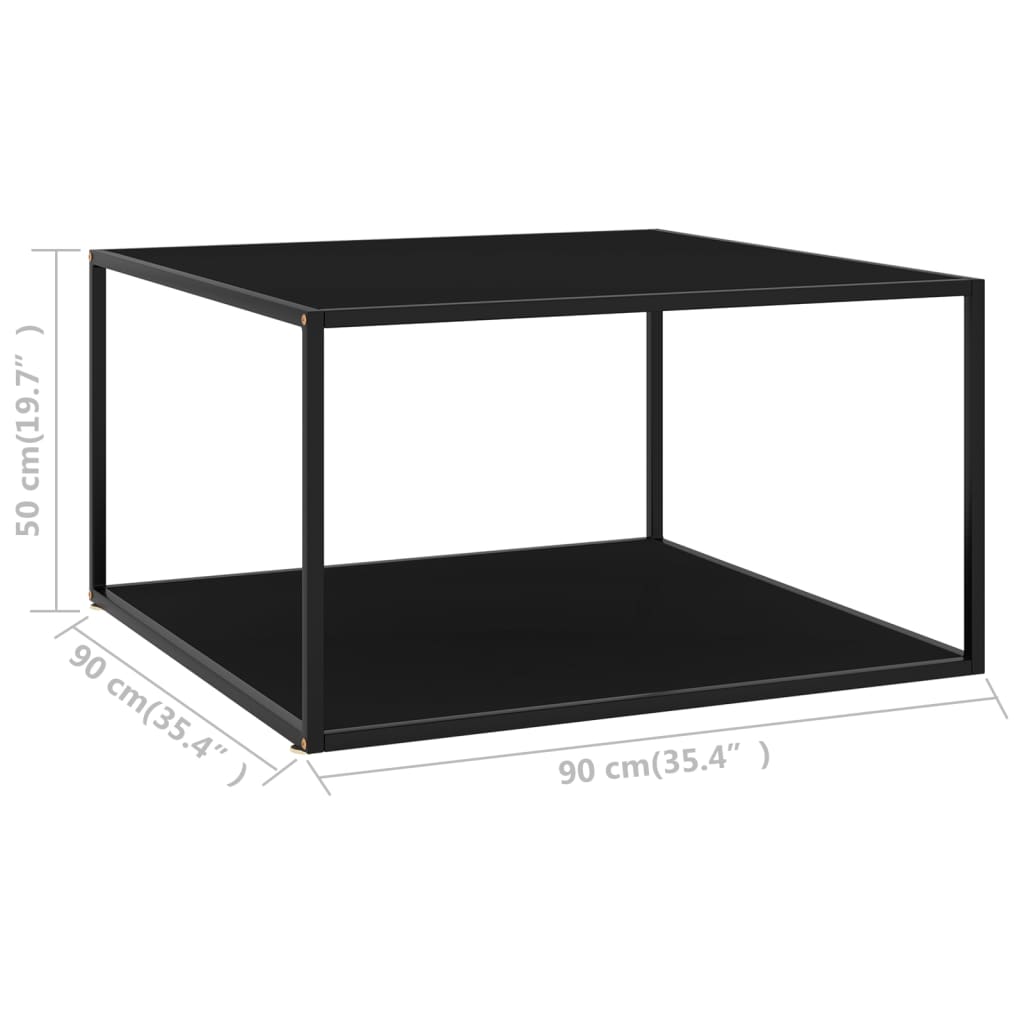 Salontafel met gehard glas 120x50x35 cm