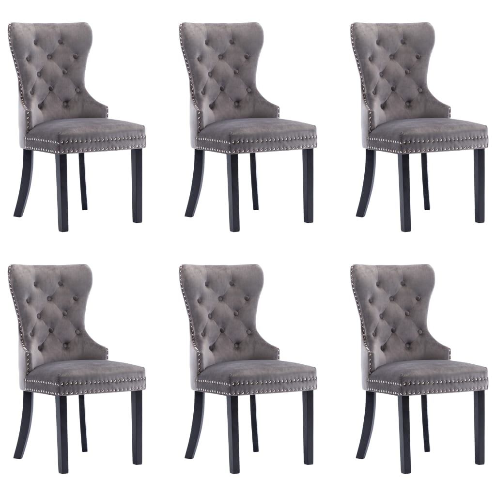 Chaises de salle à manger 6 pcs velours