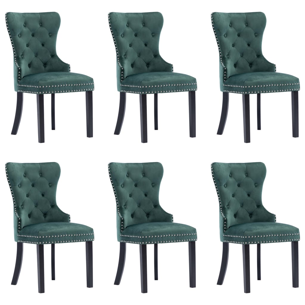 Chaises de salle à manger 6 pcs velours