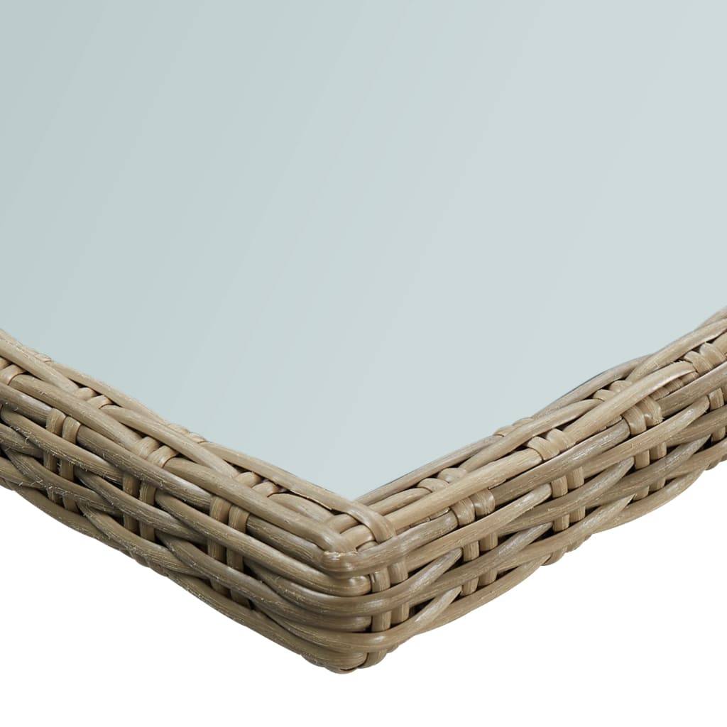 Tuintafel 200x100x74 cm glas poly rattan