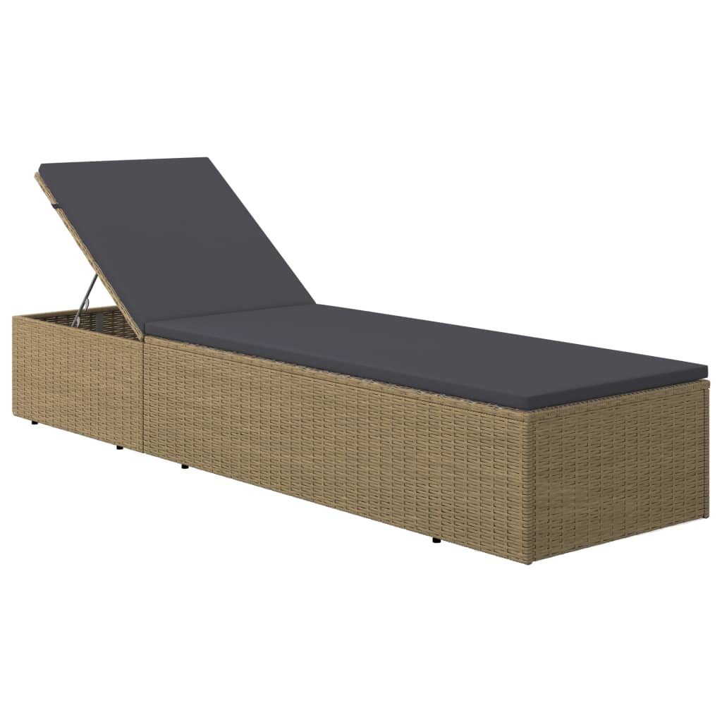 Chaise longue en poly rotin