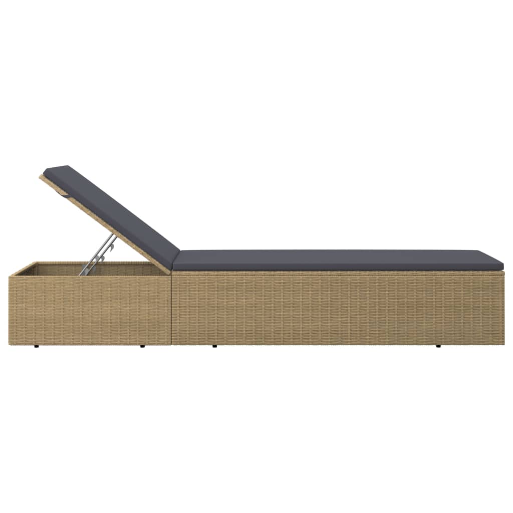 Chaise longue en poly rotin