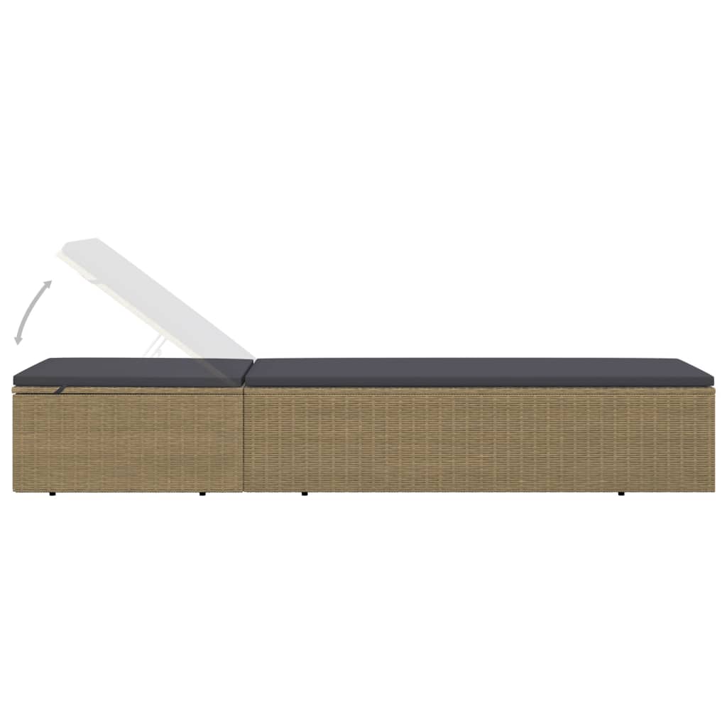 Chaise longue en poly rotin