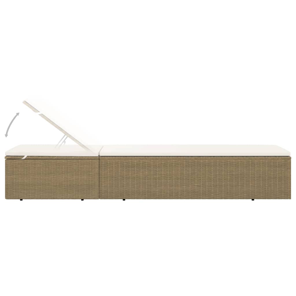 Chaise longue en poly rotin