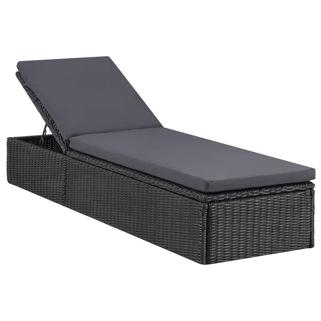 Chaise longue en poly rotin