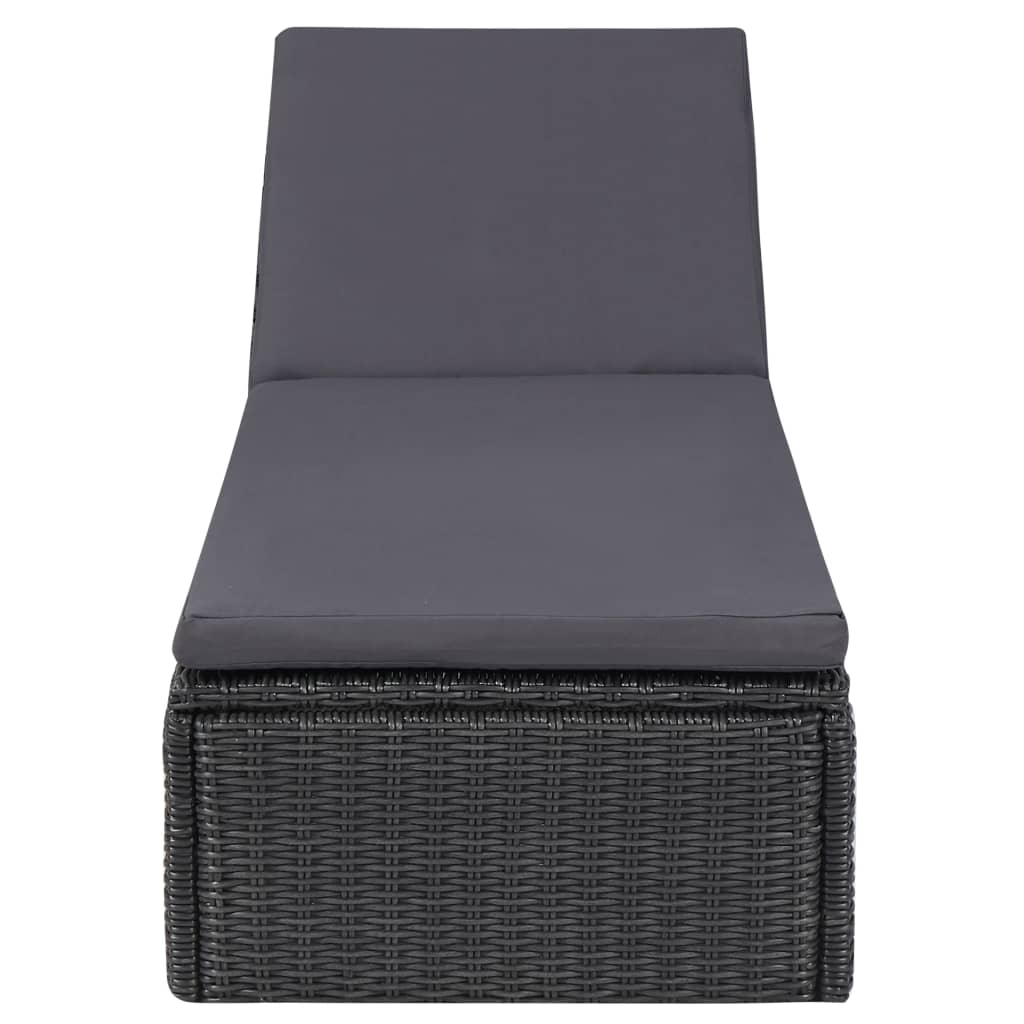 Chaise longue en poly rotin