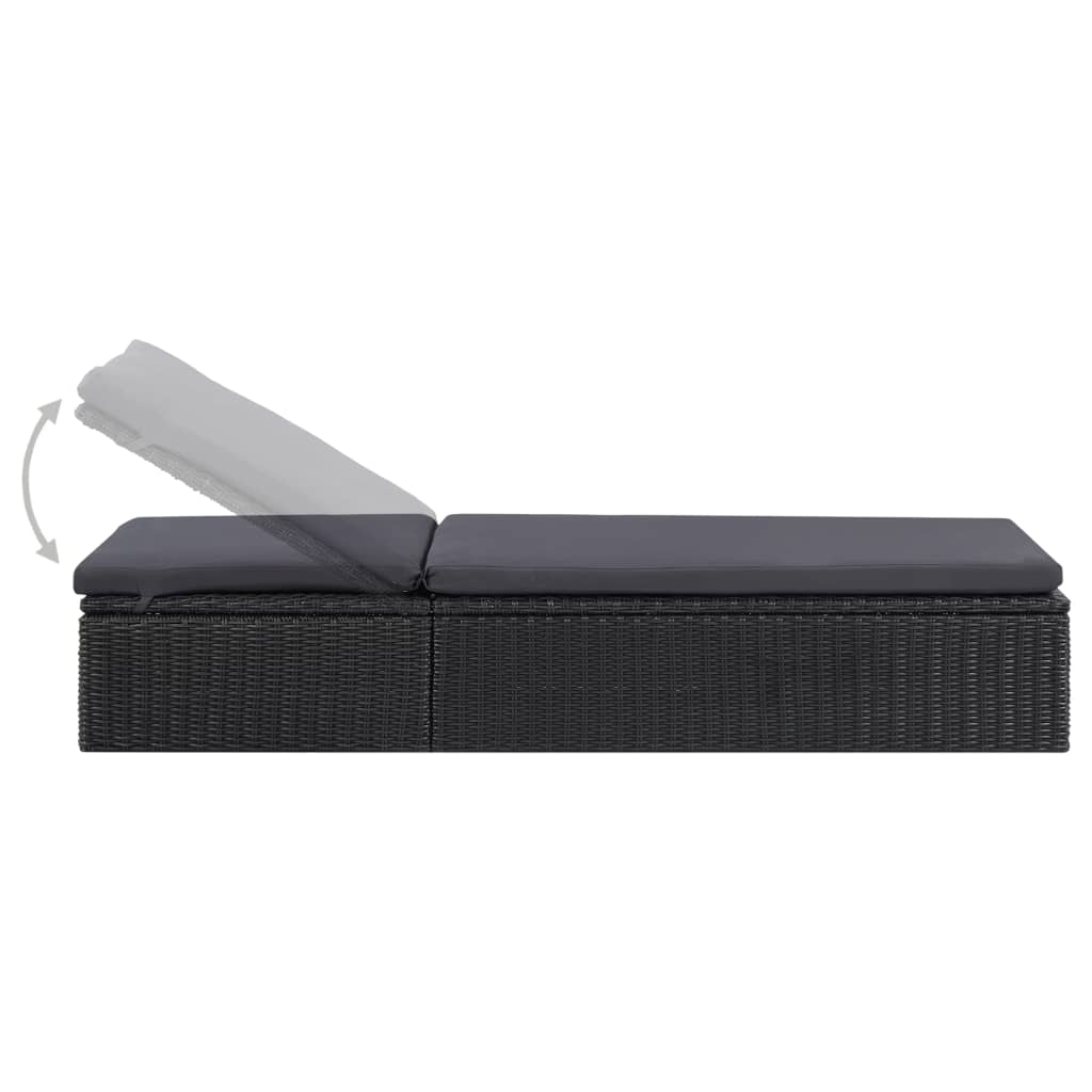 Chaise longue en poly rotin