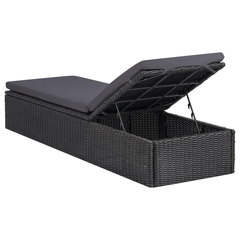 Chaise longue en poly rotin