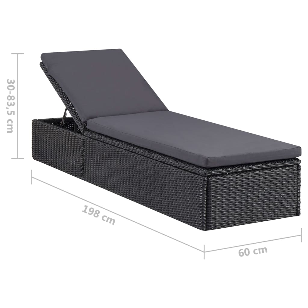 Chaise longue en poly rotin