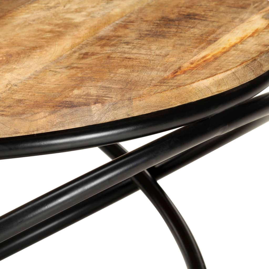 Table basse 60x60x40 cm bois de manguier massif brut noir