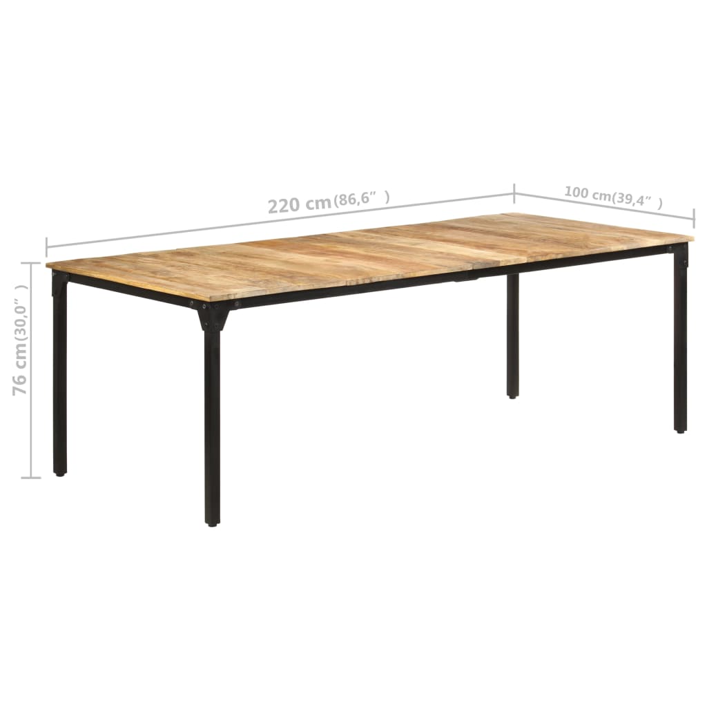 Eettafel 200x100x76 cm ruw mangohout