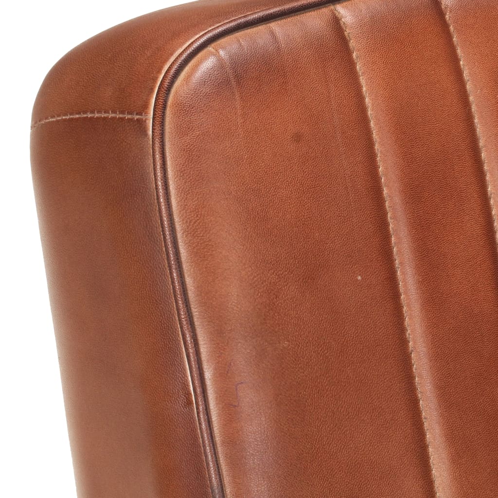 Fauteuil en cuir véritable marron