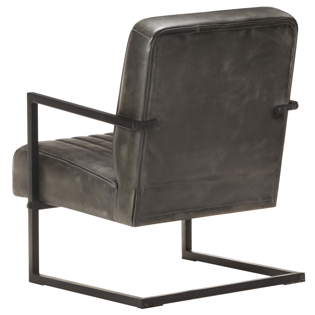 Fauteuil echt leer bruin