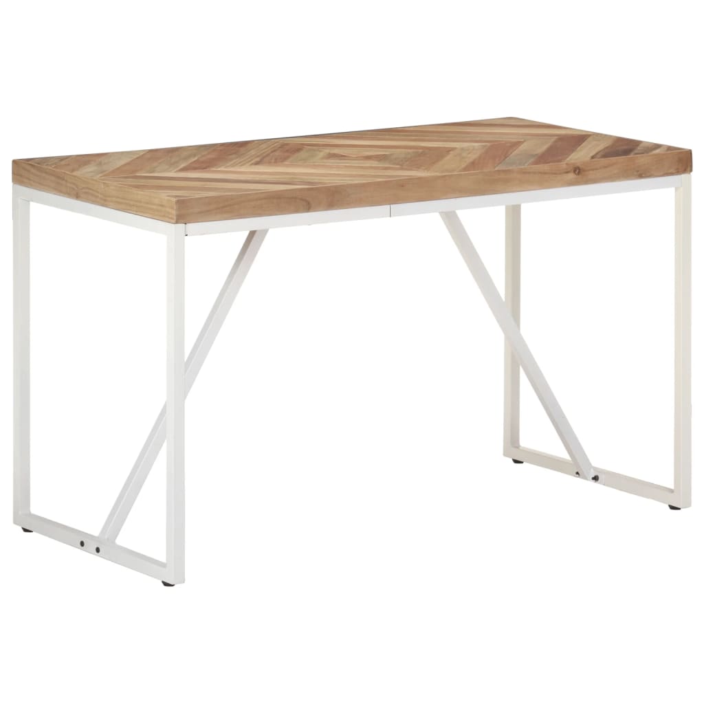 Table à manger 120x60x76 cm en bois d'acacia massif et bois de manguier