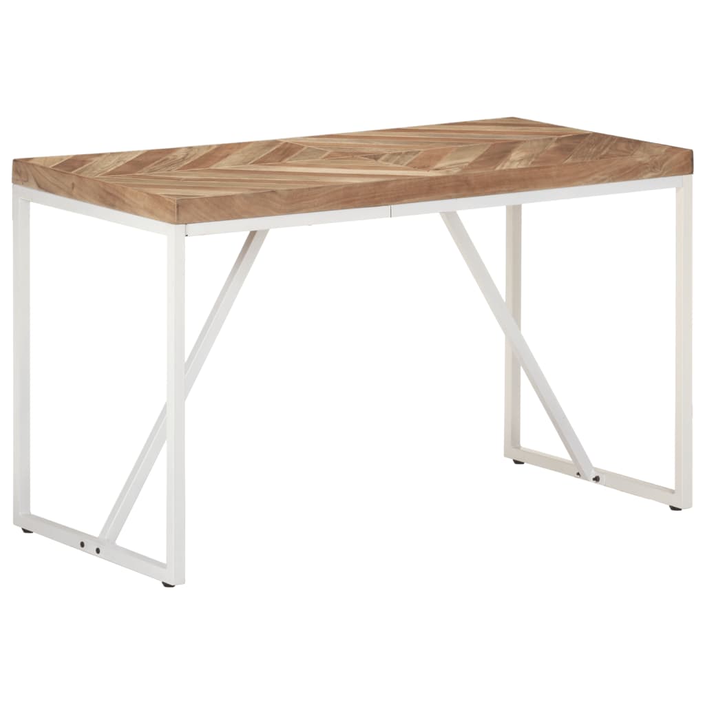 Table à manger 120x60x76 cm en bois d'acacia massif et bois de manguier