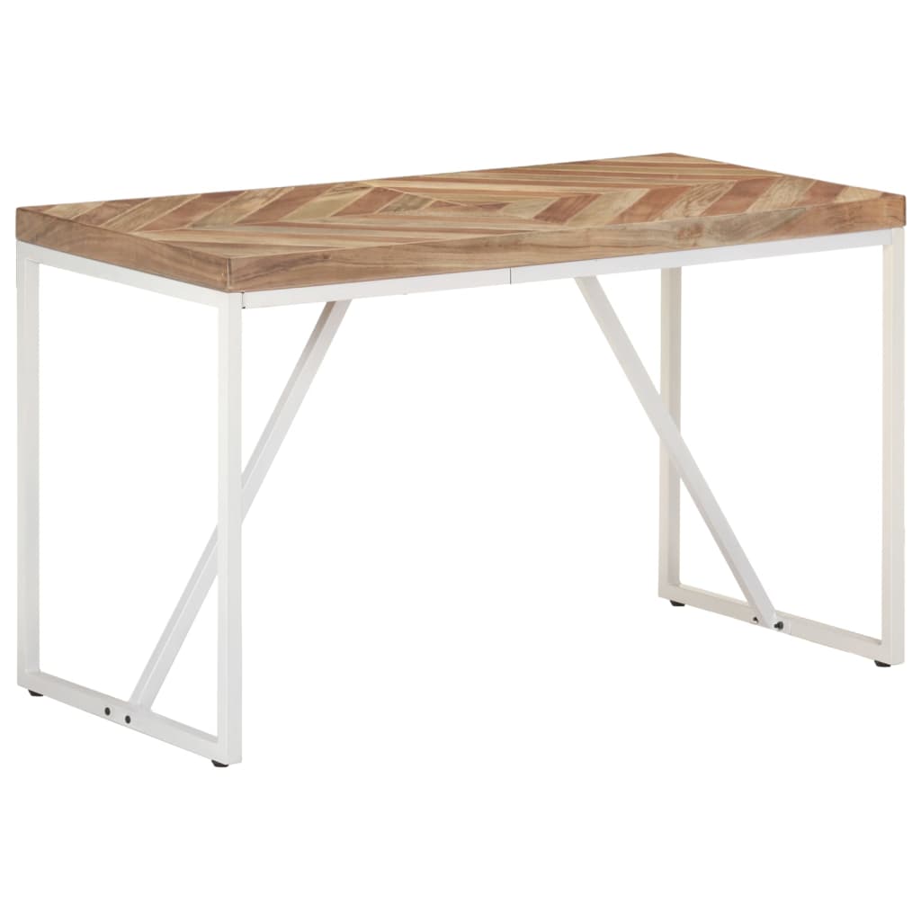 Table à manger 120x60x76 cm en bois d'acacia massif et bois de manguier