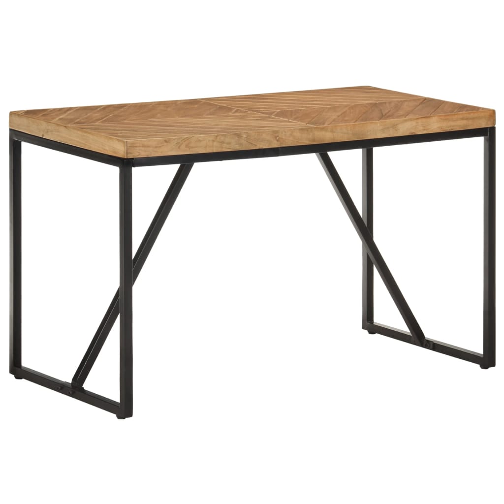 Table à manger 120x60x76 cm en bois d'acacia massif et bois de manguier