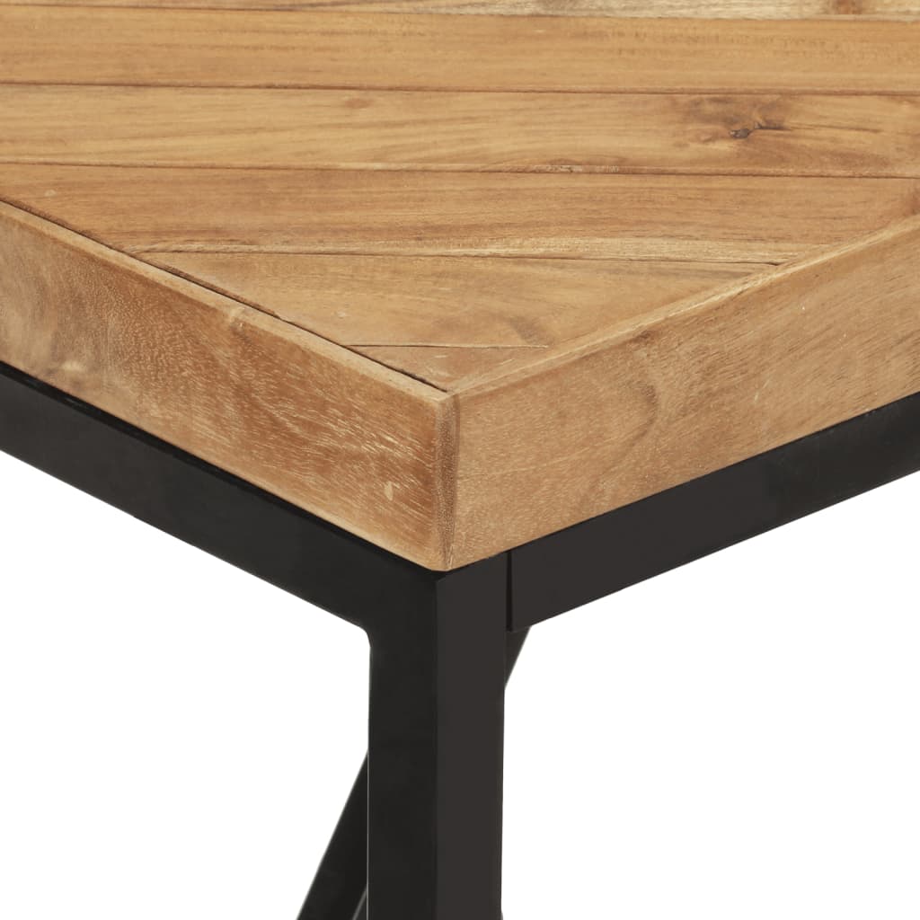 Table à manger 120x60x76 cm en bois d'acacia massif et bois de manguier