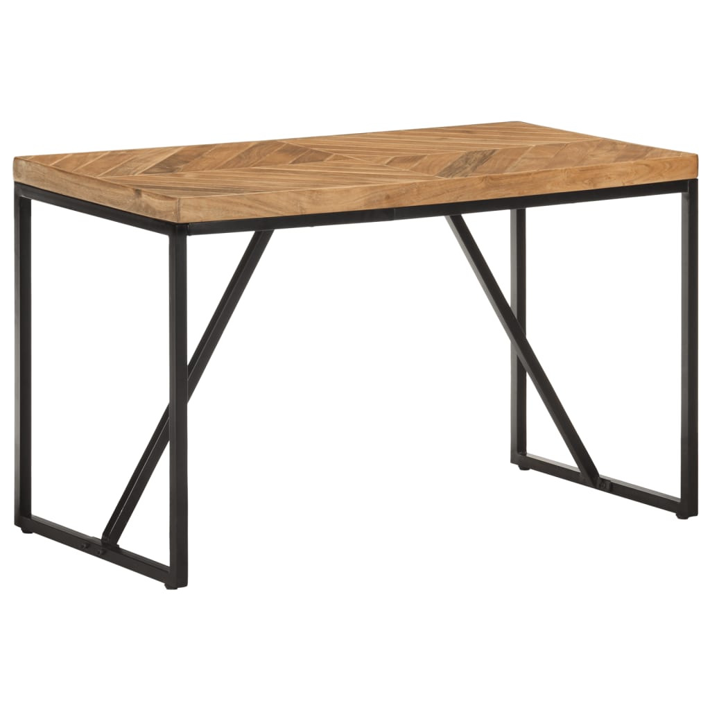 Table à manger 120x60x76 cm en bois d'acacia massif et bois de manguier