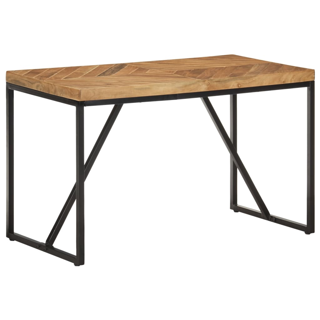 Table à manger 120x60x76 cm en bois d'acacia massif et bois de manguier