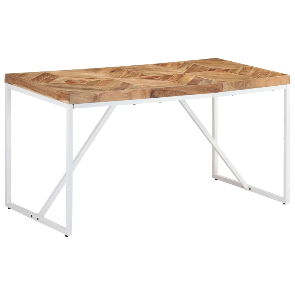 Table à manger 120x60x76 cm en bois d'acacia massif et bois de manguier