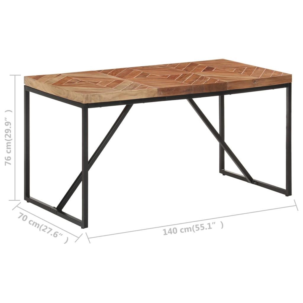 Table à manger 120x60x76 cm en bois d'acacia massif et manguier