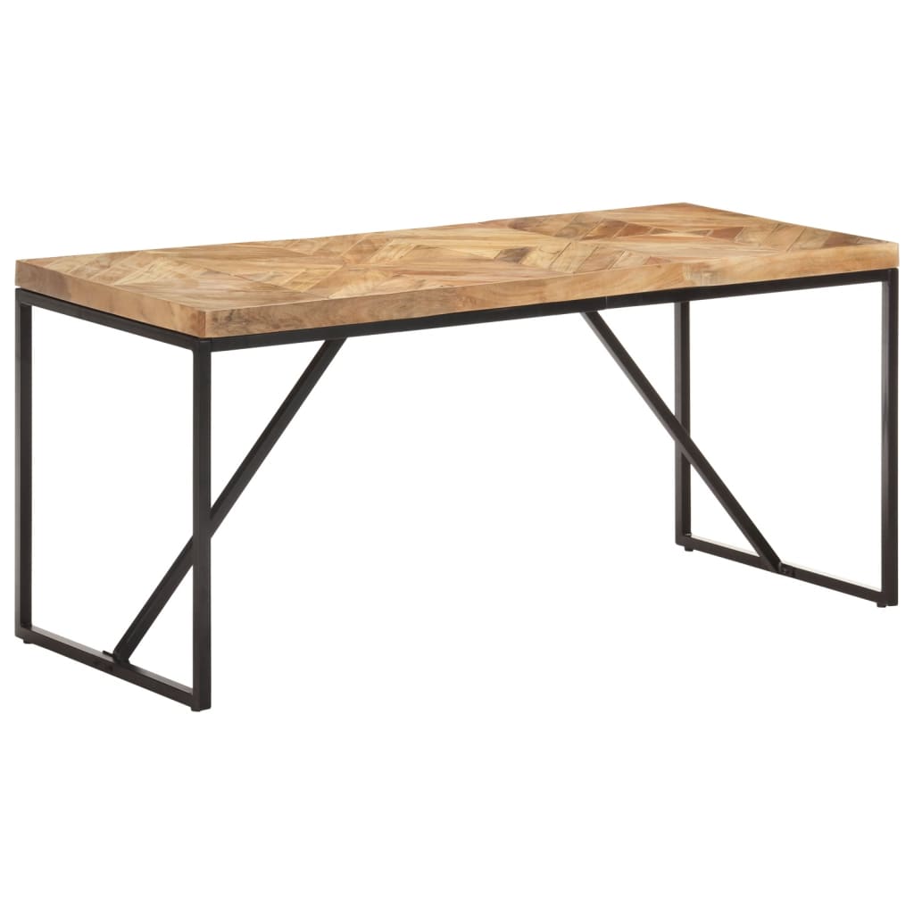 Table à manger 120x60x76 cm en bois d'acacia massif et bois de manguier