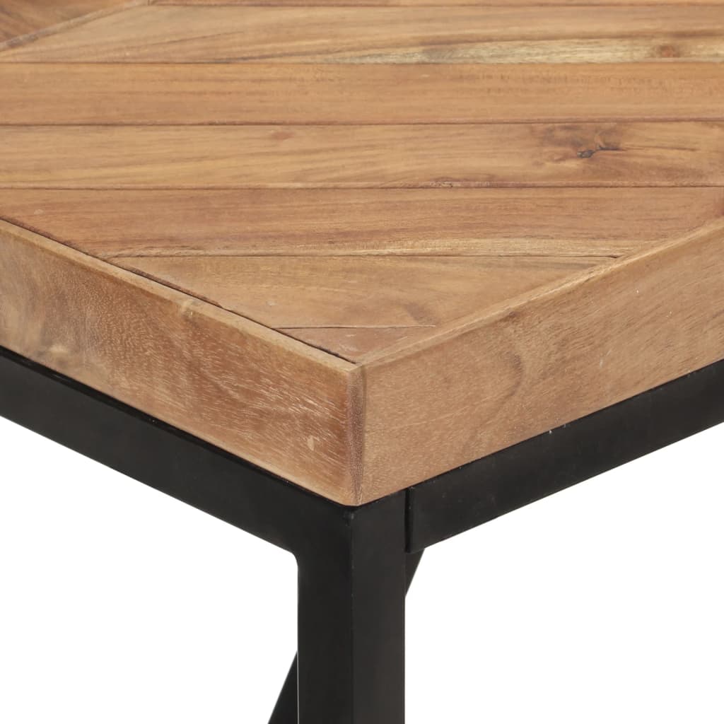 Table à manger 120x60x76 cm en bois d'acacia massif et bois de manguier