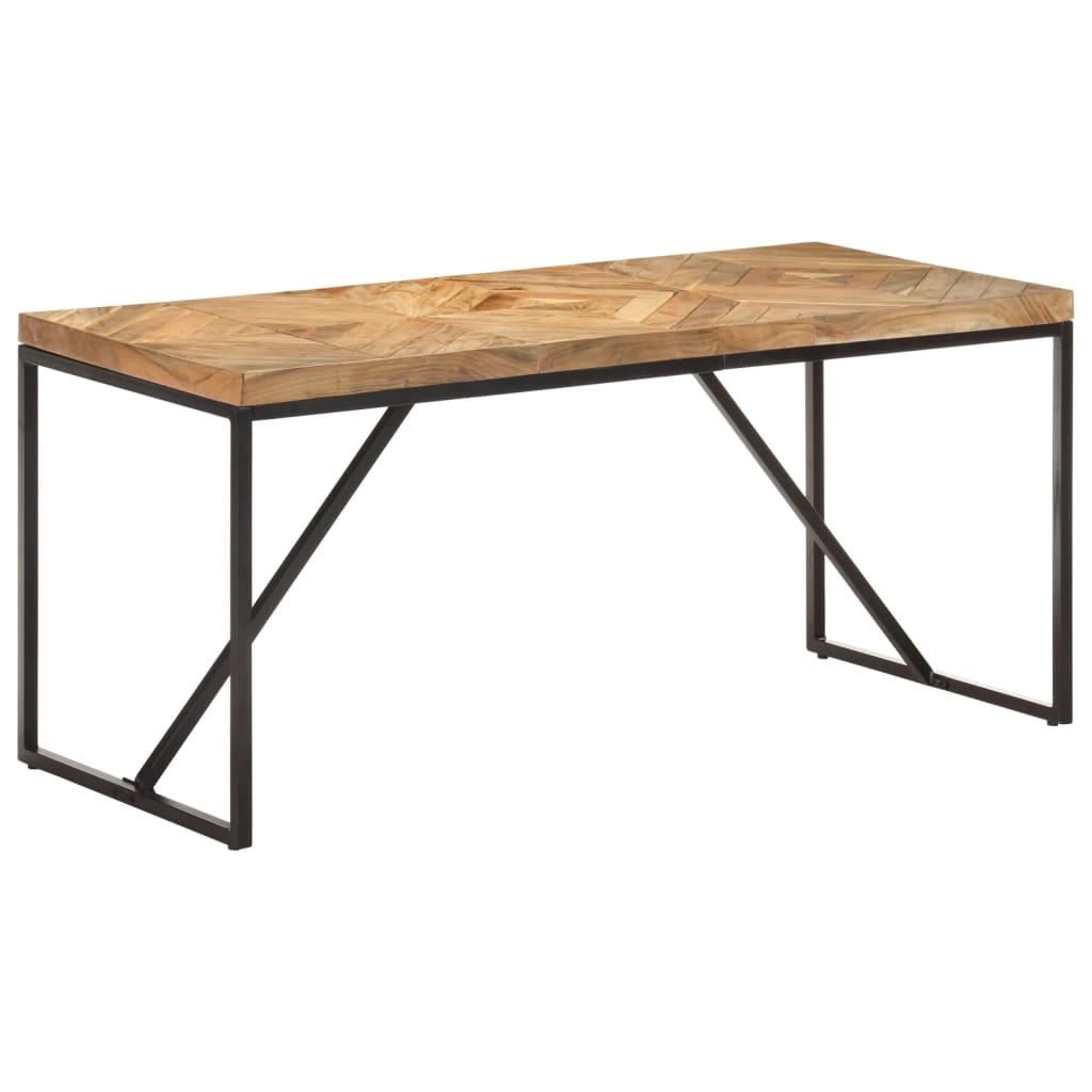 Table à manger 120x60x76 cm en bois d'acacia massif et bois de manguier