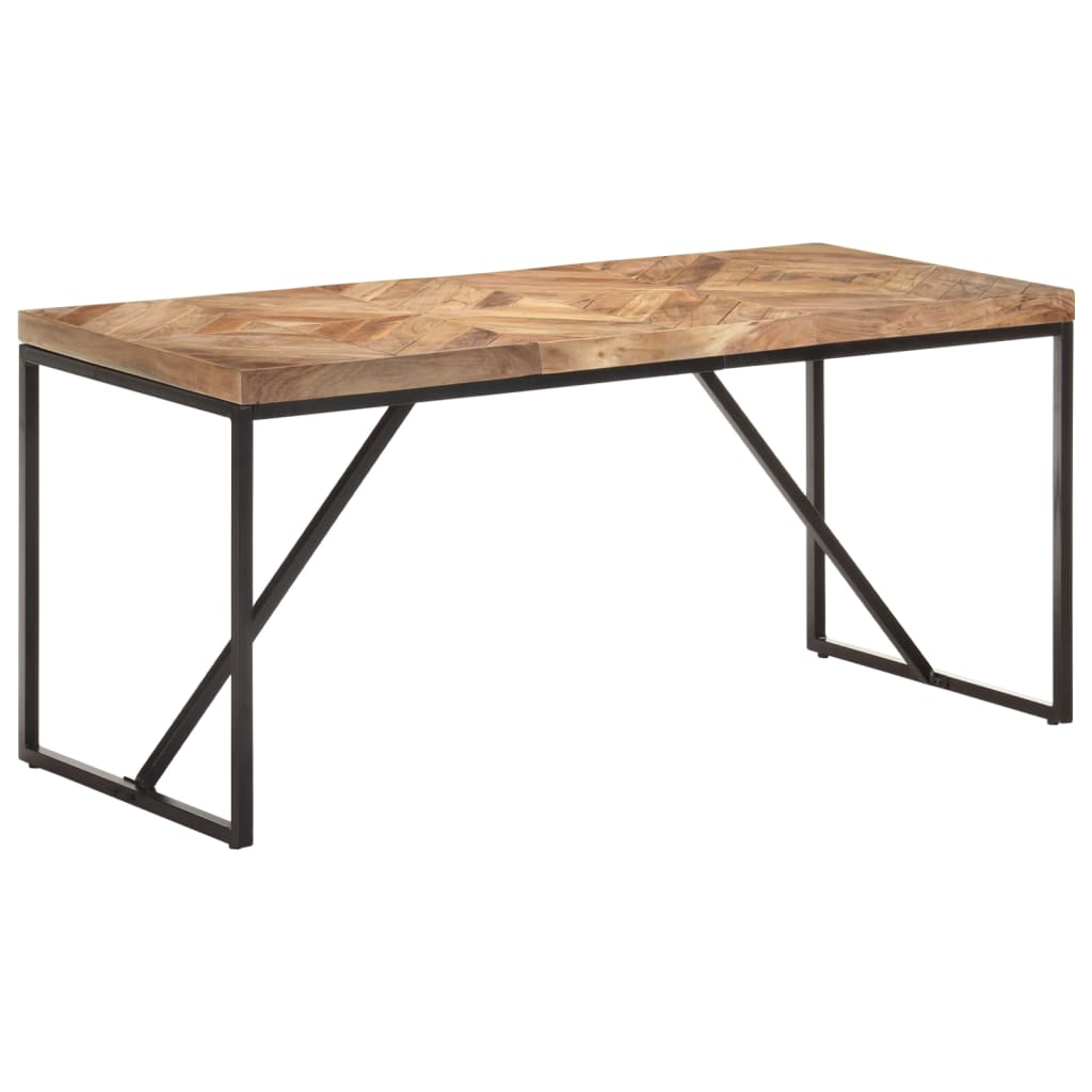 Table à manger 120x60x76 cm en bois d'acacia massif et bois de manguier