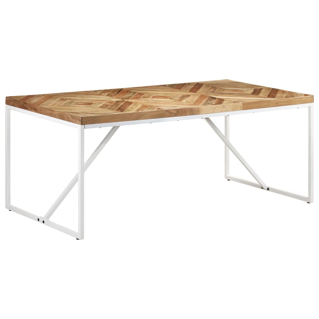 Table à manger 120x60x76 cm en bois d'acacia massif et bois de manguier