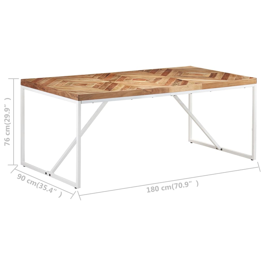 Table à manger 120x60x76 cm en bois d'acacia massif et manguier