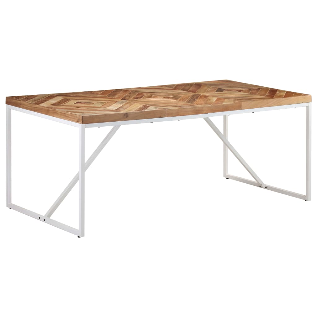 Table à manger 120x60x76 cm en bois d'acacia massif et manguier