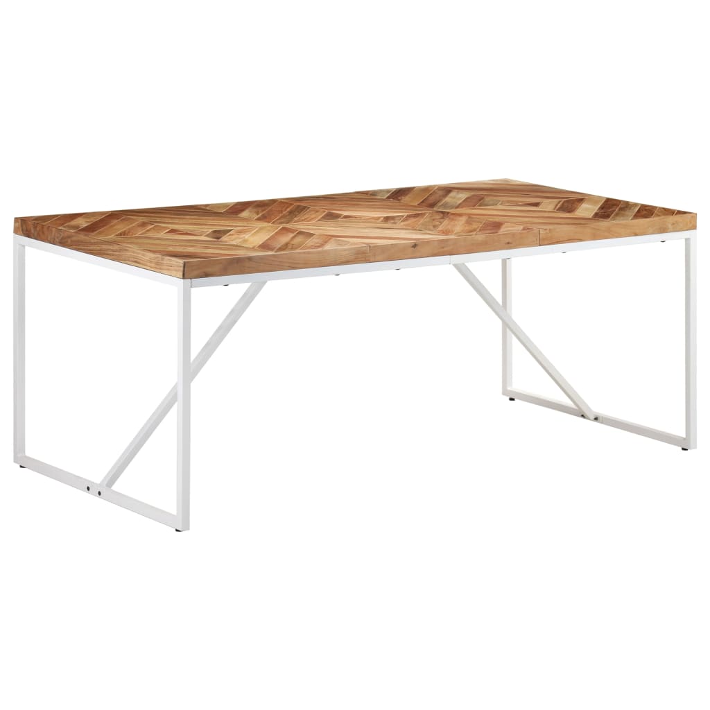 Table à manger 120x60x76 cm en bois d'acacia massif et manguier