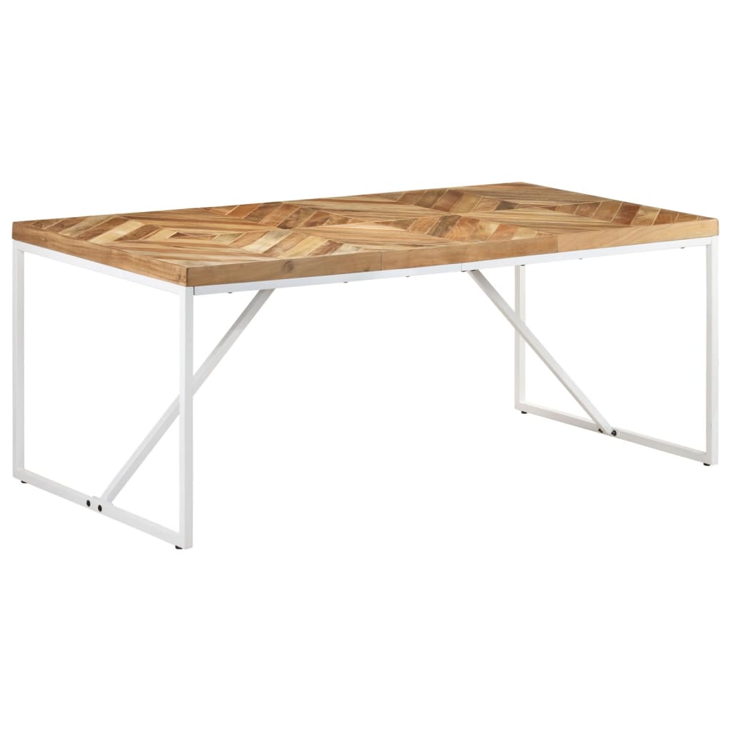 Table à manger 120x60x76 cm en bois d'acacia massif et bois de manguier