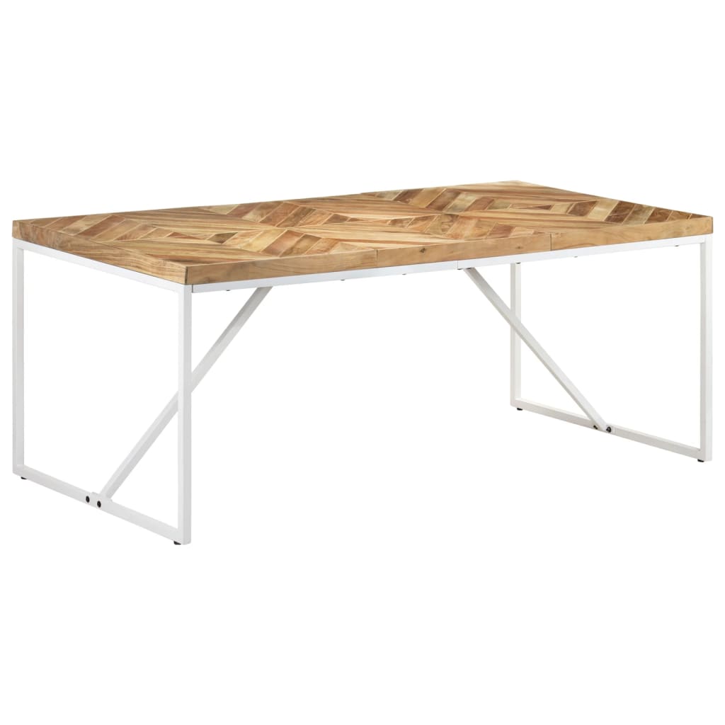 Table à manger 120x60x76 cm en bois d'acacia massif et bois de manguier