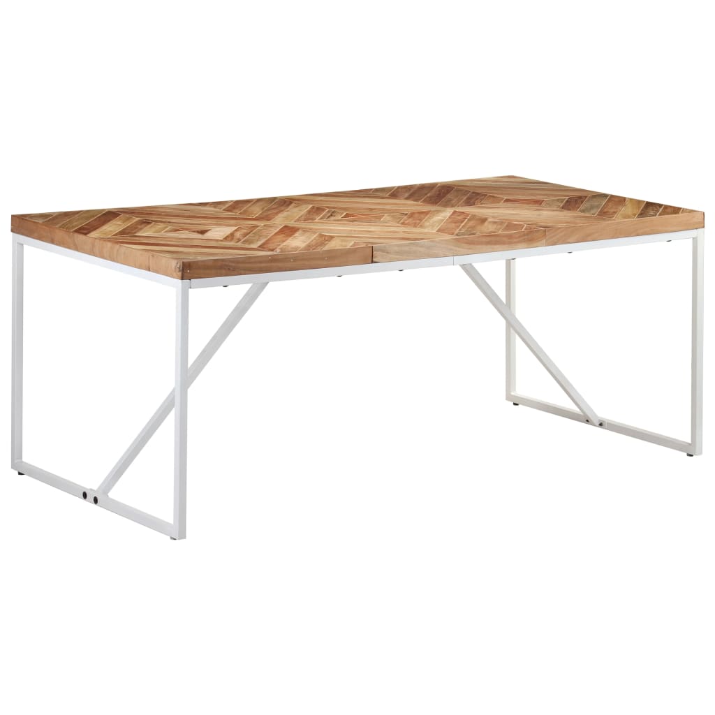 Table à manger 120x60x76 cm en bois d'acacia massif et manguier