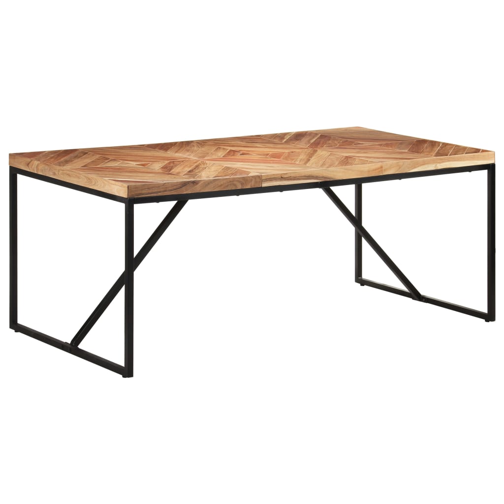 Table à manger 120x60x76 cm en bois d'acacia massif et manguier