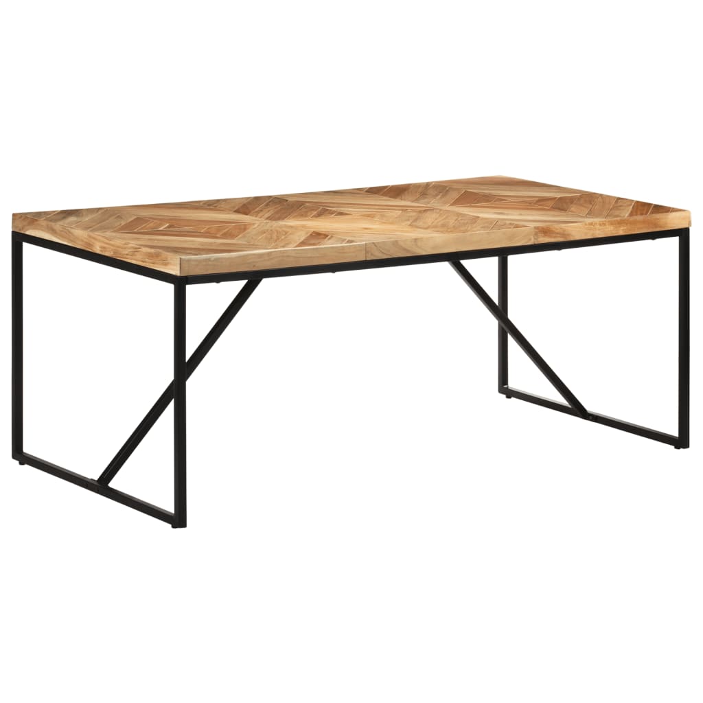 Table à manger 120x60x76 cm en bois d'acacia massif et bois de manguier