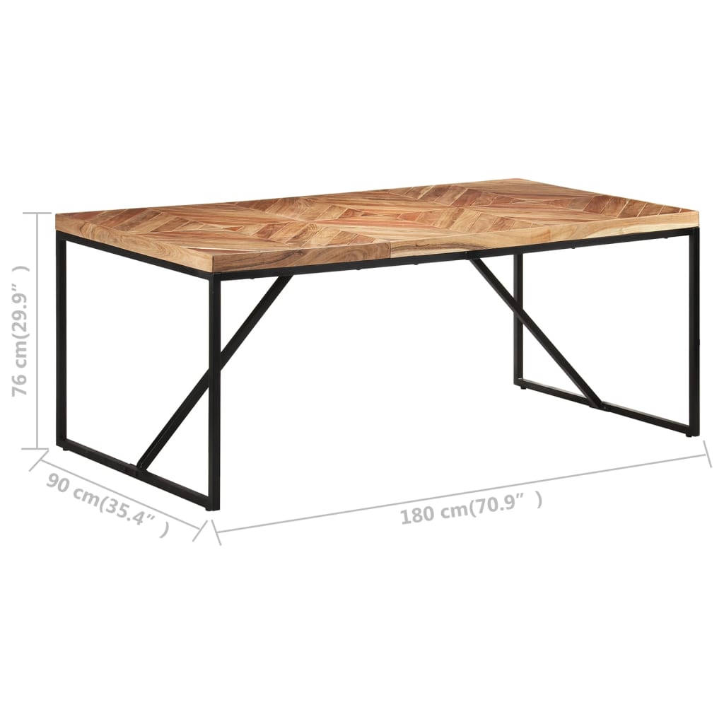 Table à manger 120x60x76 cm en bois d'acacia massif et manguier