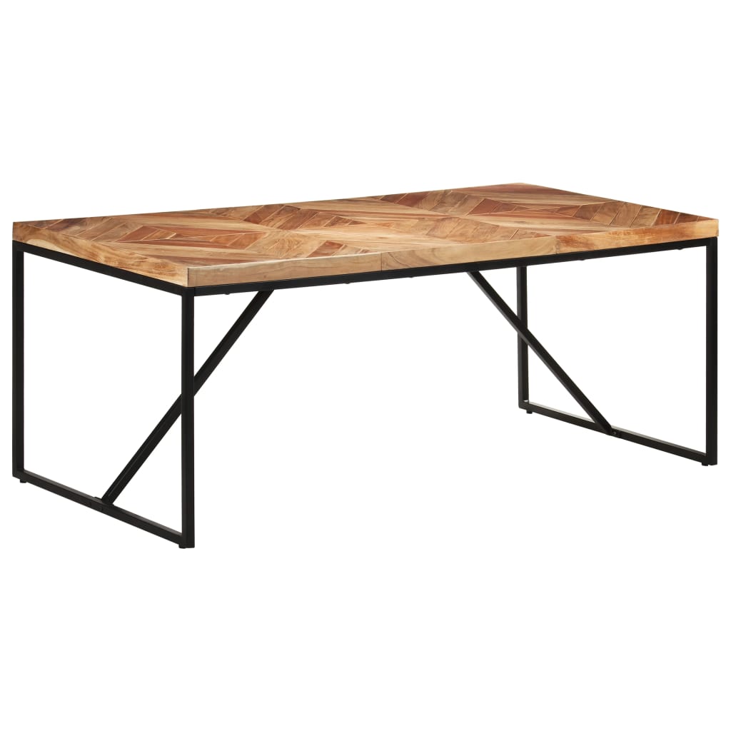 Table à manger 120x60x76 cm en bois d'acacia massif et manguier