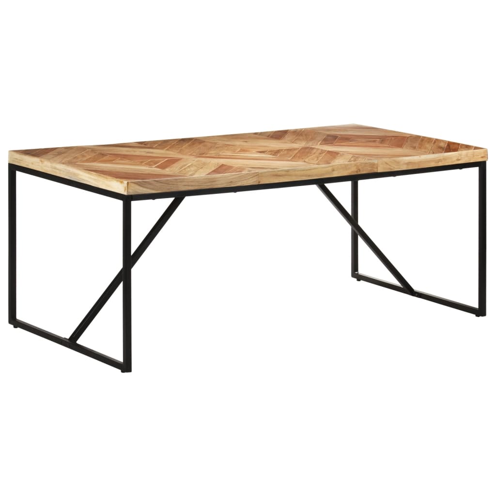 Table à manger 120x60x76 cm en bois d'acacia massif et bois de manguier