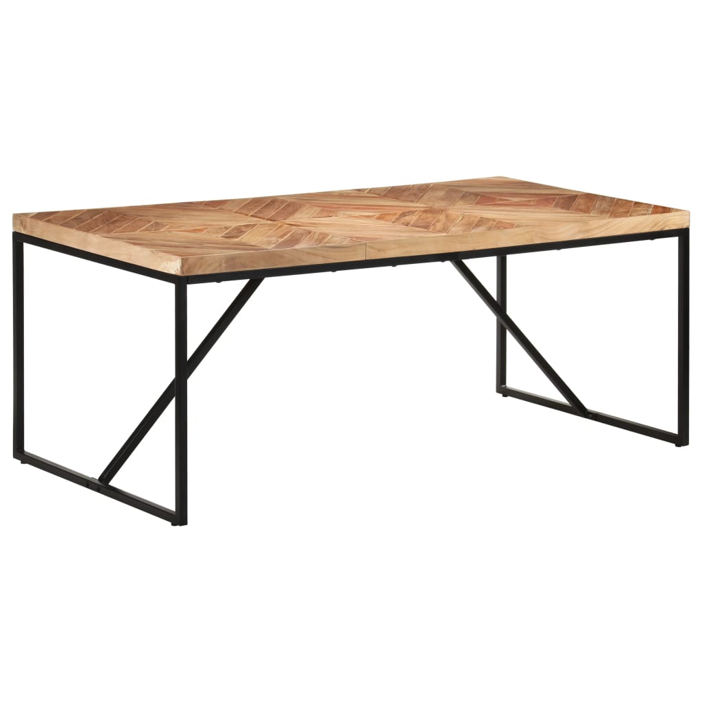 Table à manger 120x60x76 cm en bois d'acacia massif et manguier