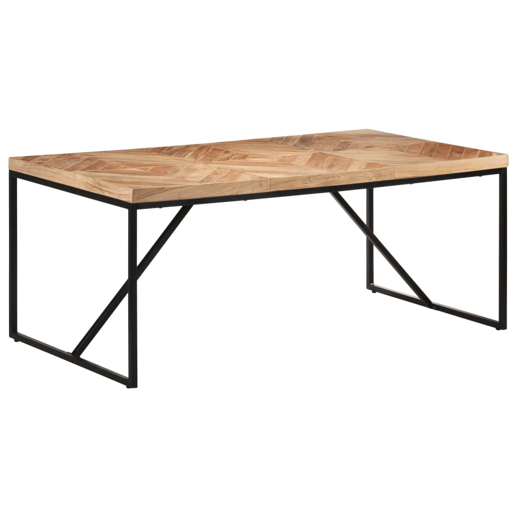 Table à manger 120x60x76 cm en bois d'acacia massif et bois de manguier