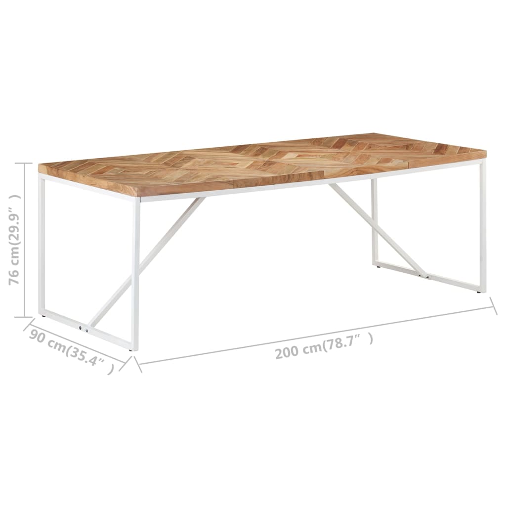 Table à manger 120x60x76 cm en bois d'acacia massif et manguier