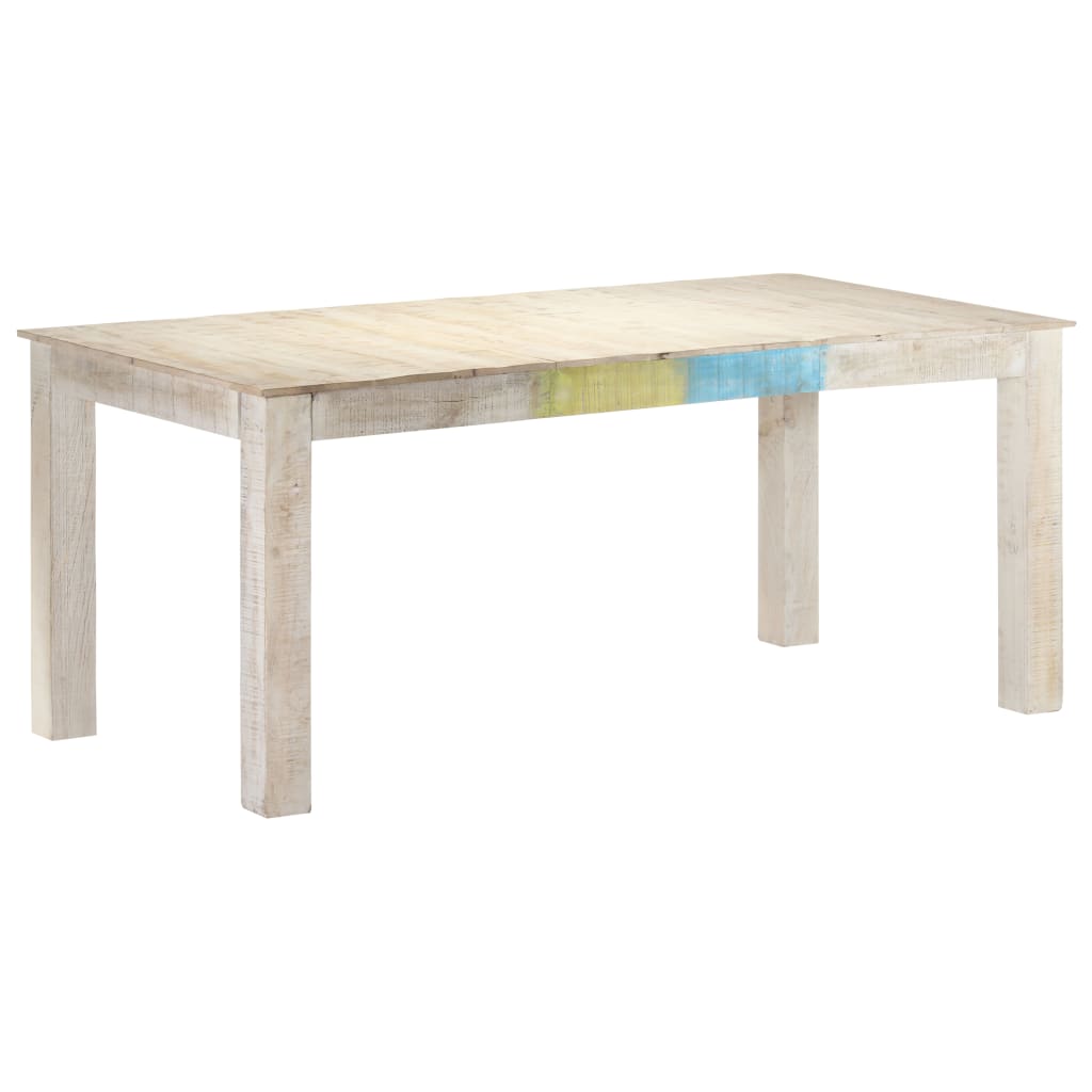 Eettafel 180x90x76 cm massief mangohout wit